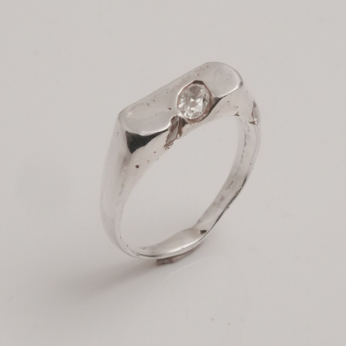 OIAM No. 2, sterling band set with a diamond